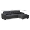 Baxton Studio Langley Dark Grey Upholstered Sectional Sofa with Right Facing Chaise 158-9738